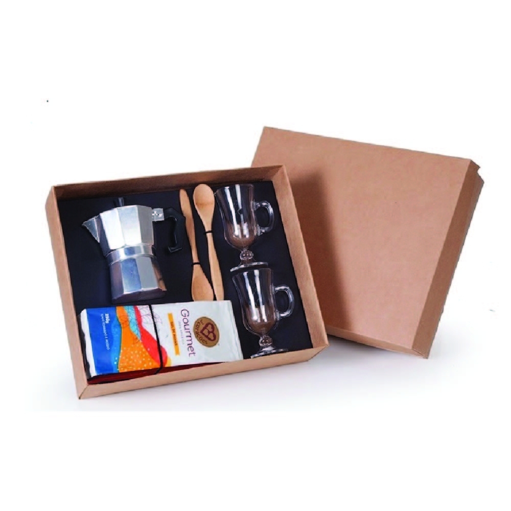 Kit - Cafeteira italiana+ canecas + café gourmet-FE0121